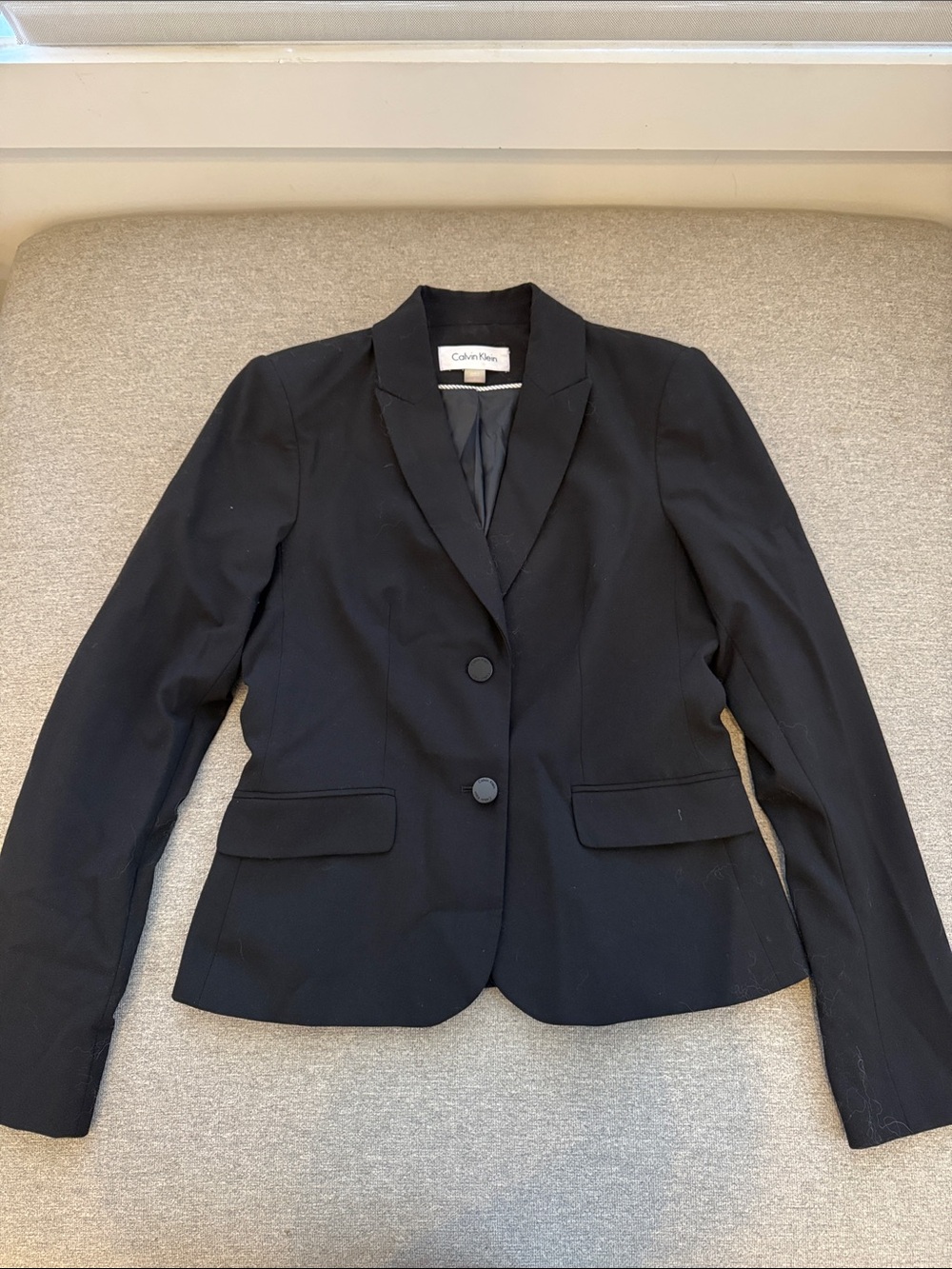 Calvin Klein Black Women's Two-Button Tailored Blazer